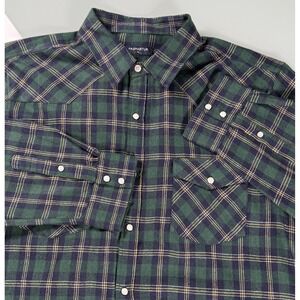 Pashartuk Western Style Shirt Mens XL Plaid Pearl Snap DadCore